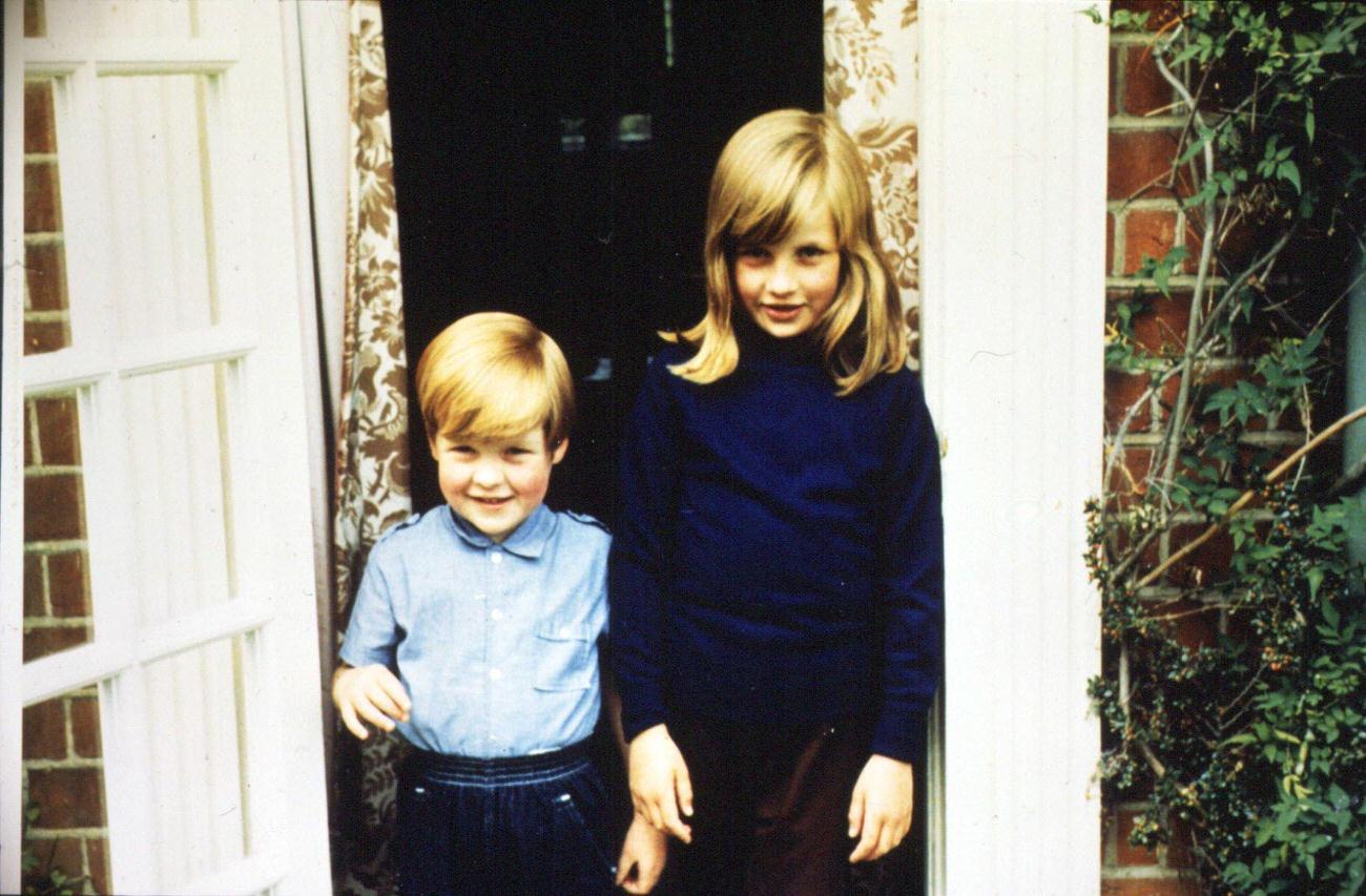 Lady Diana Spencer with her Brother Charles, Lord Alhorp (Earl Spencer) in 1968.