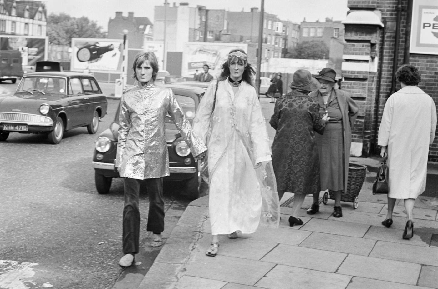 Hippie Fashion: Jane Birkin and John Crittle, 1967