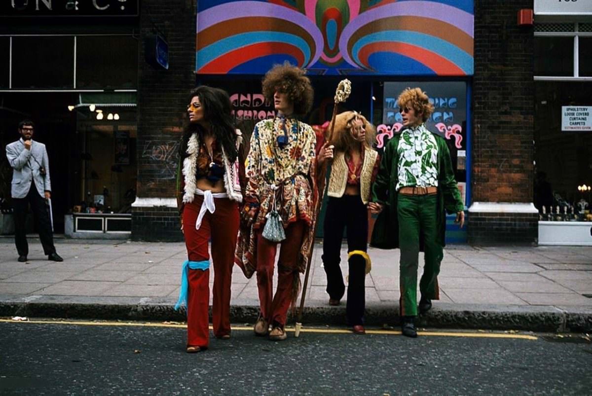 London's Love Affair with Color: A Retrospective of Psychedelic Hippie Fashion in the 1960s