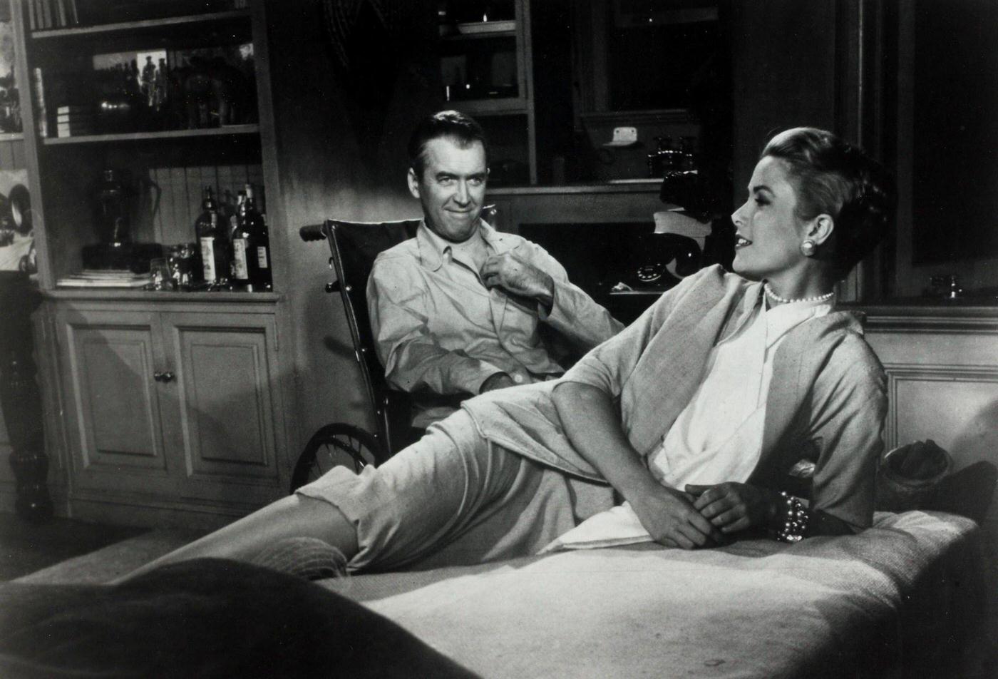 Grace Kelly with James Stewart in "Rear Window".