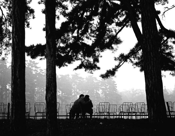 Amoureux Bois de Boulogne, Paris, 1952.