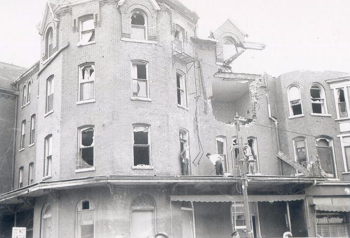 Clean-up work on the Vendome Hotel