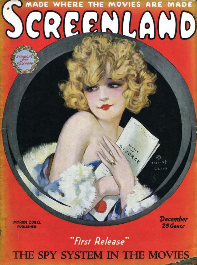 Screenland magazine cover, December 1922