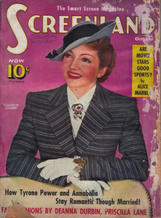 Screenland magazine cover, October 1939