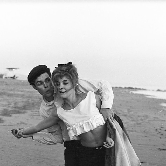 Glamour on the Sand: Sharon Tate and Richard Beymer at Pacific Ocean Park, 1963