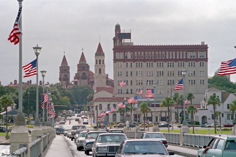 Skyline from Bridge of Lions, St. Augustine, 1986