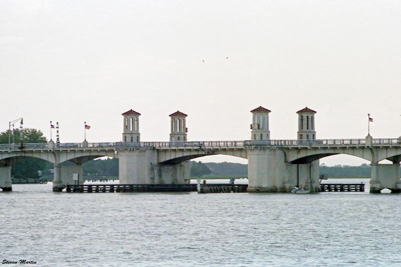 Bridge of Lions as seen from the Castillo de San Marcos, St. Augustine, 1986