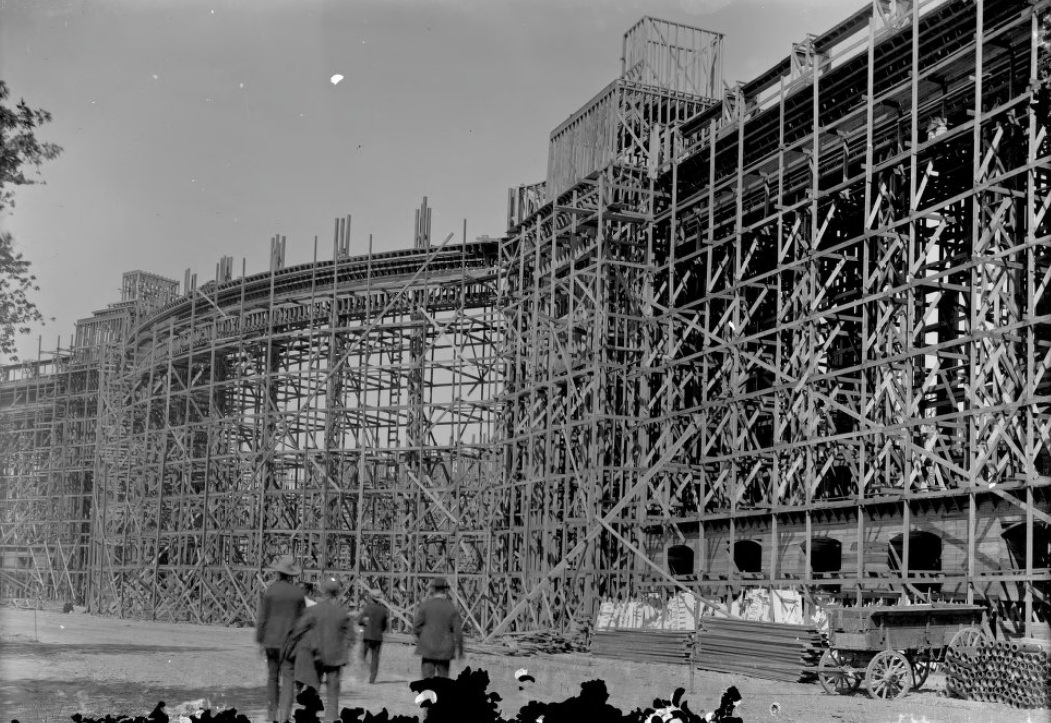 Workers on a World's Fair Construction Site, 1900