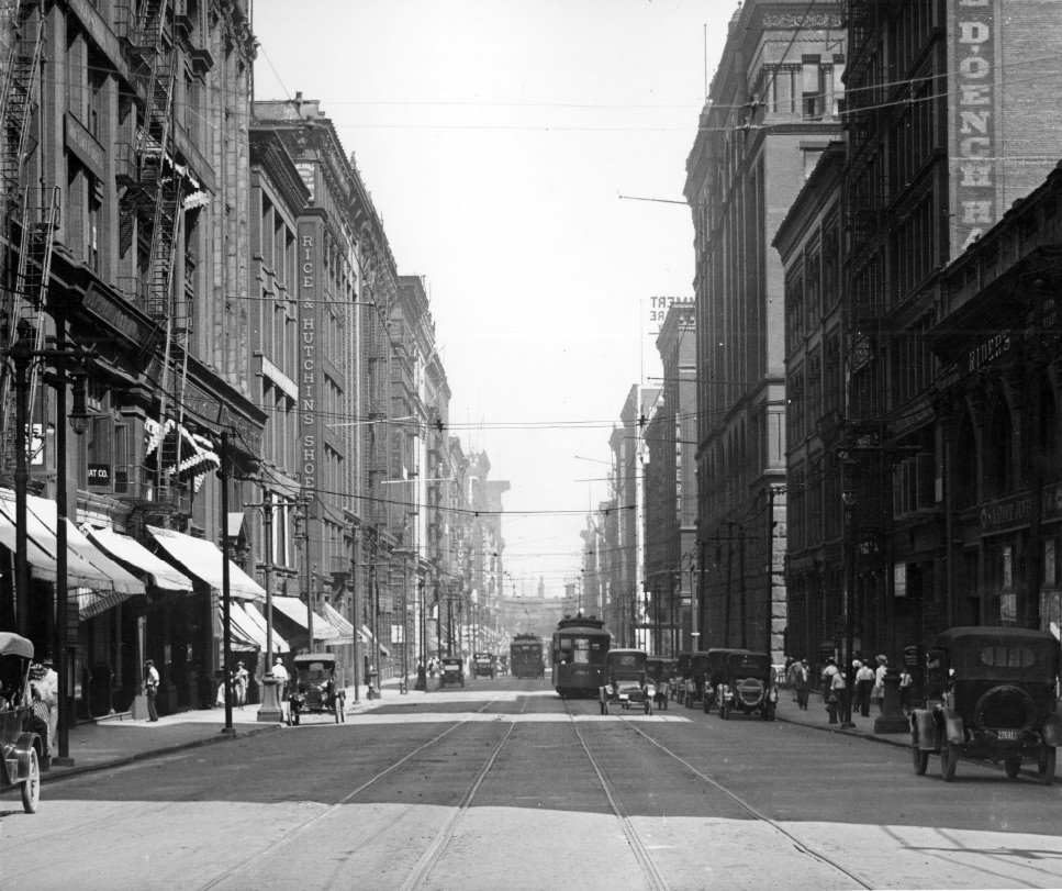 Looking east along Washington Avenue from approximately North Tucker Boulevard, 1900.