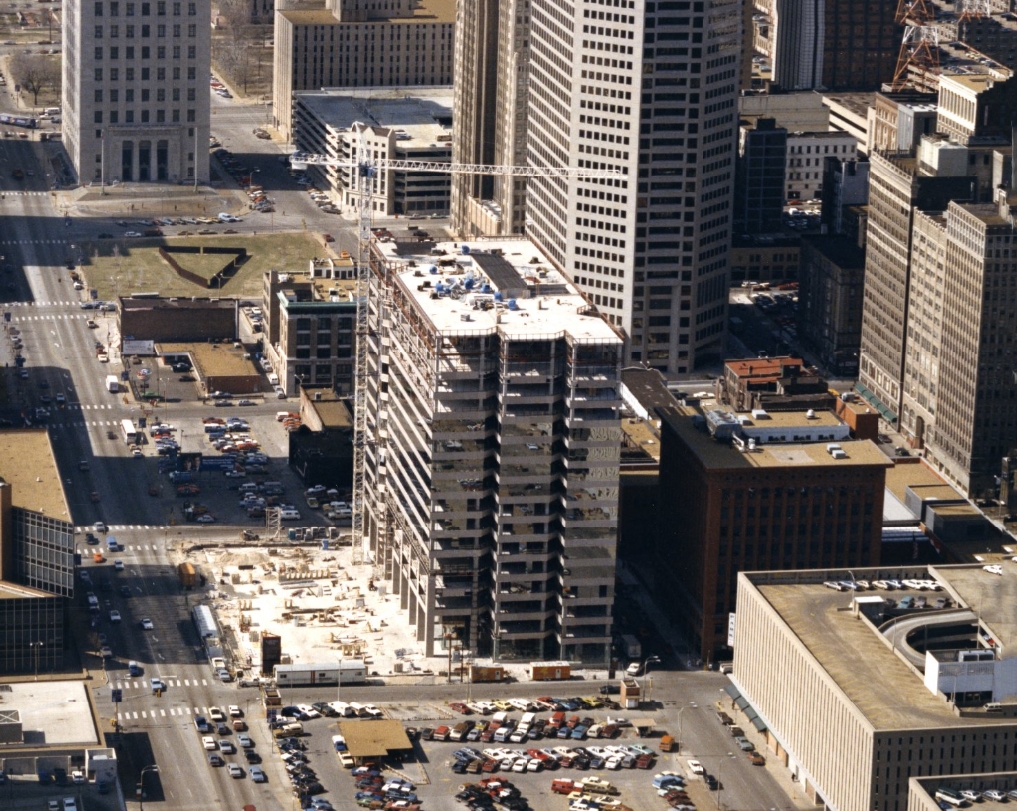 Aerial View of the Gateway One Construction, 1986