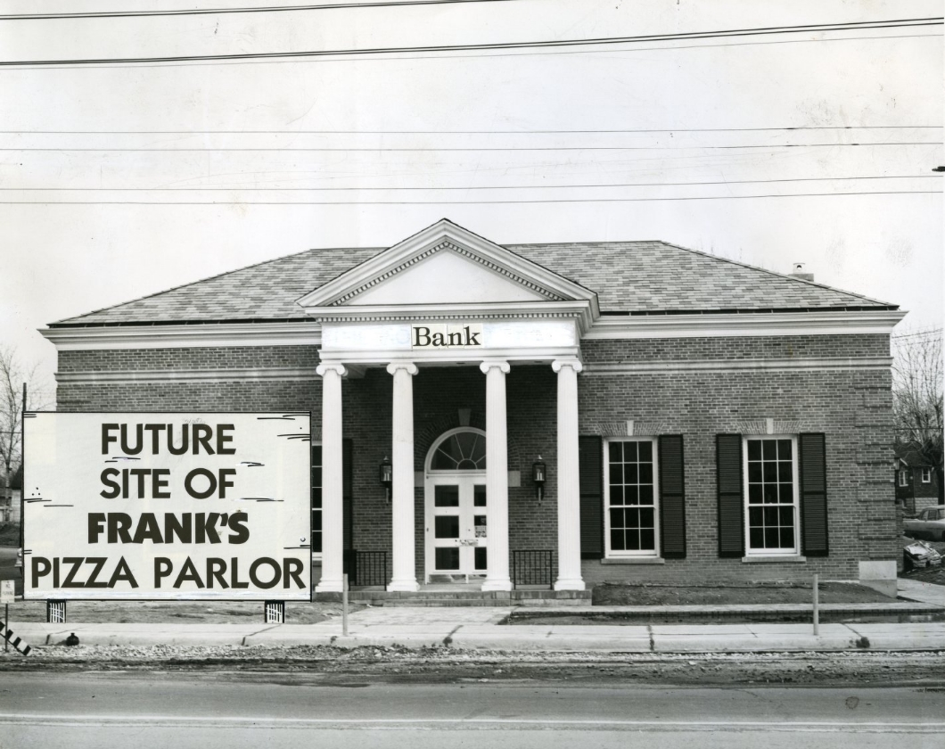 Future site of Frank's Pizza Parlor--North Side Bank, 1984