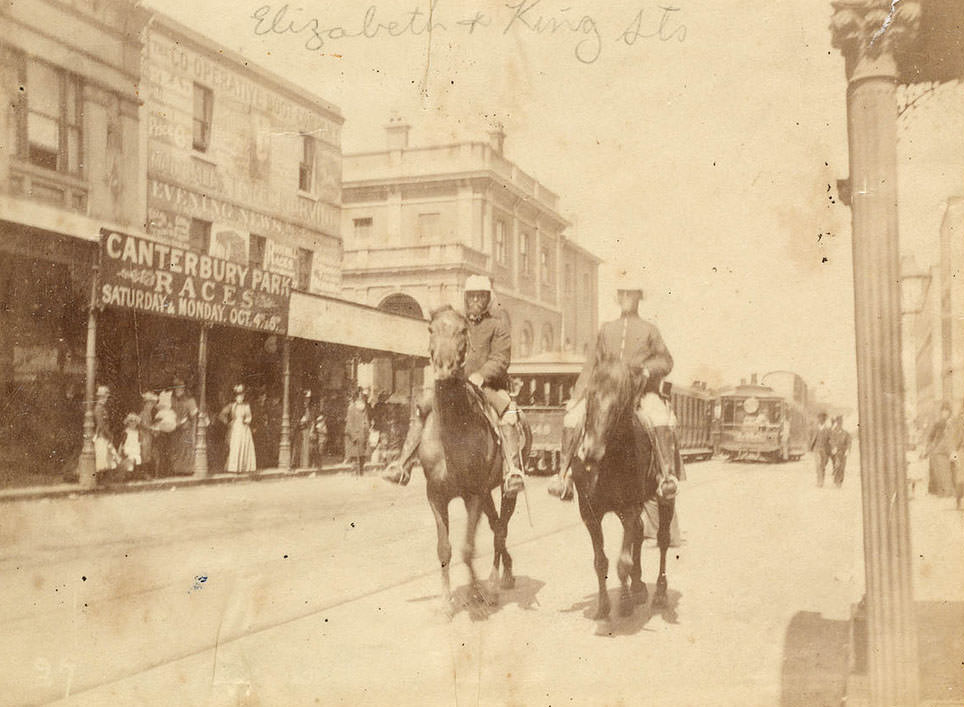 King and Elizabeth Street corner from Sydney, 1890