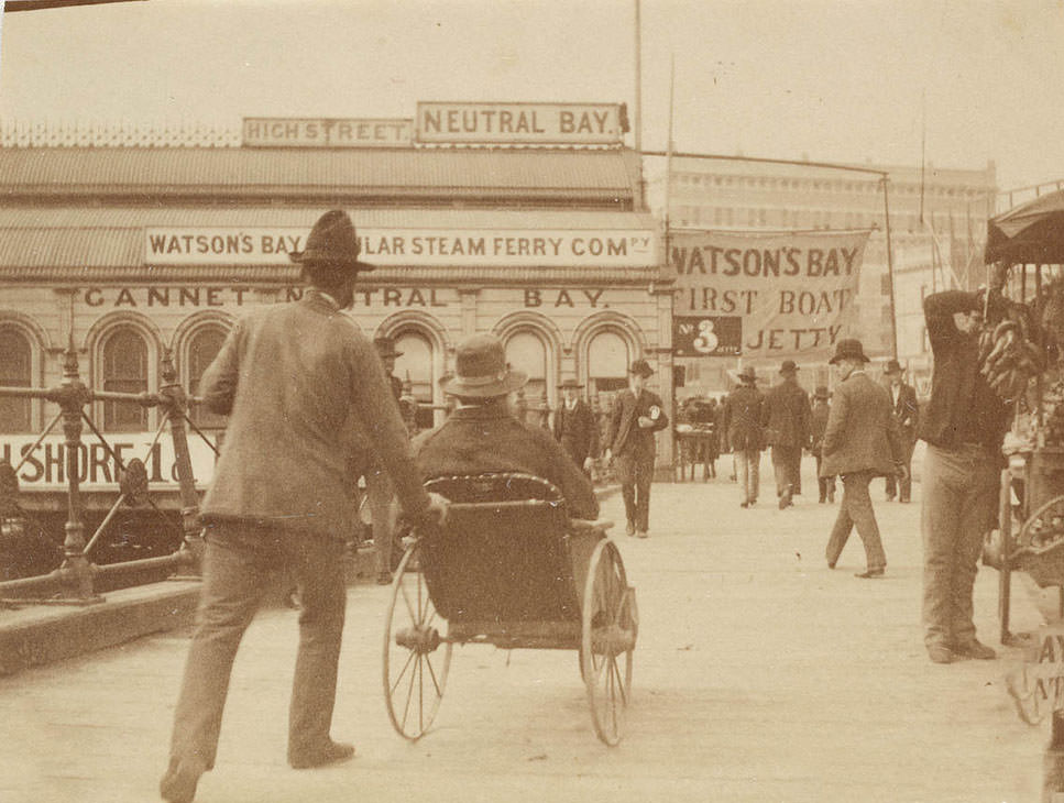 People at Circular Quay Sydney, 1889