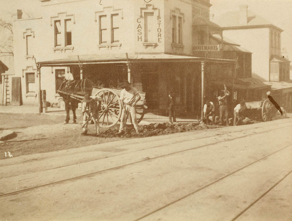 Street scene from Sydney, 1889