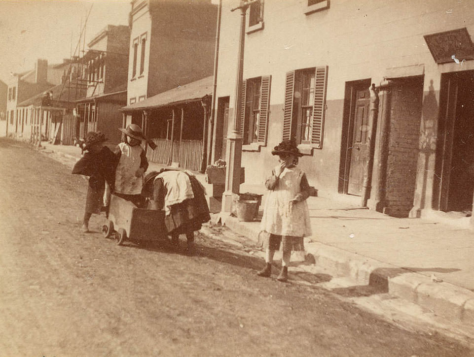 Children in street from Sydney, 1885