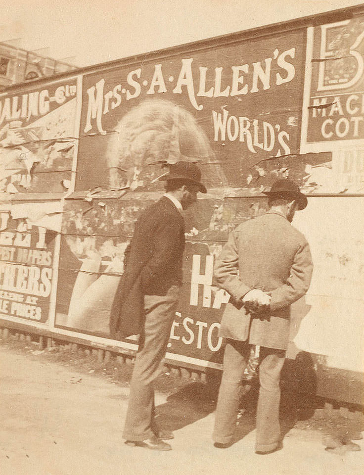 Advertising hoarding from Sydney, 1886