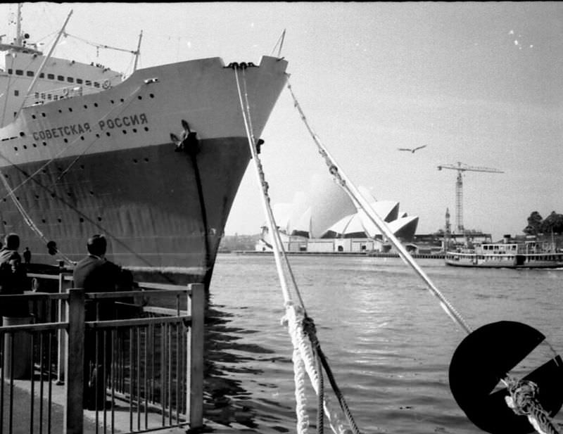 Soviet Whaling ship at Circular Quay, Sydney, 1968