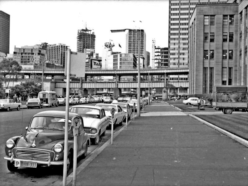 George Street looking south from outside what is now the Museum for Contemporary Arts, Sydney, 1969