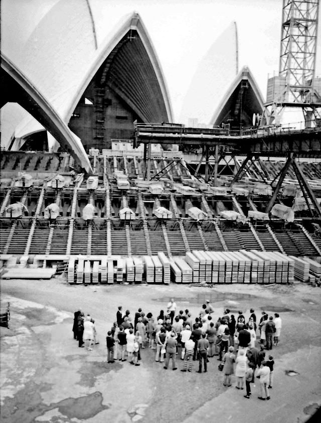 Sydney Opera House under construction, 1969