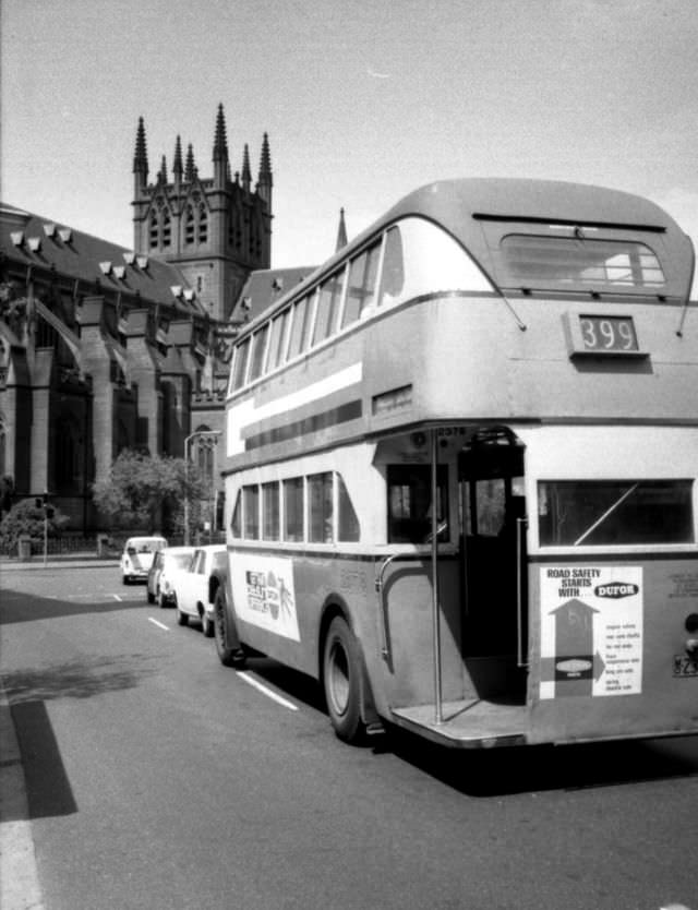 Bus, Route 399 by St Mary's, Sydney, 1968