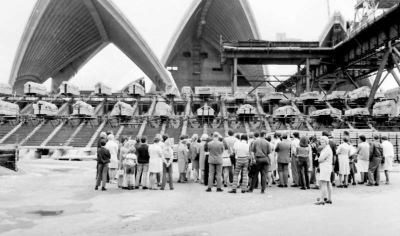 Sydney Opera House under construction, 1969