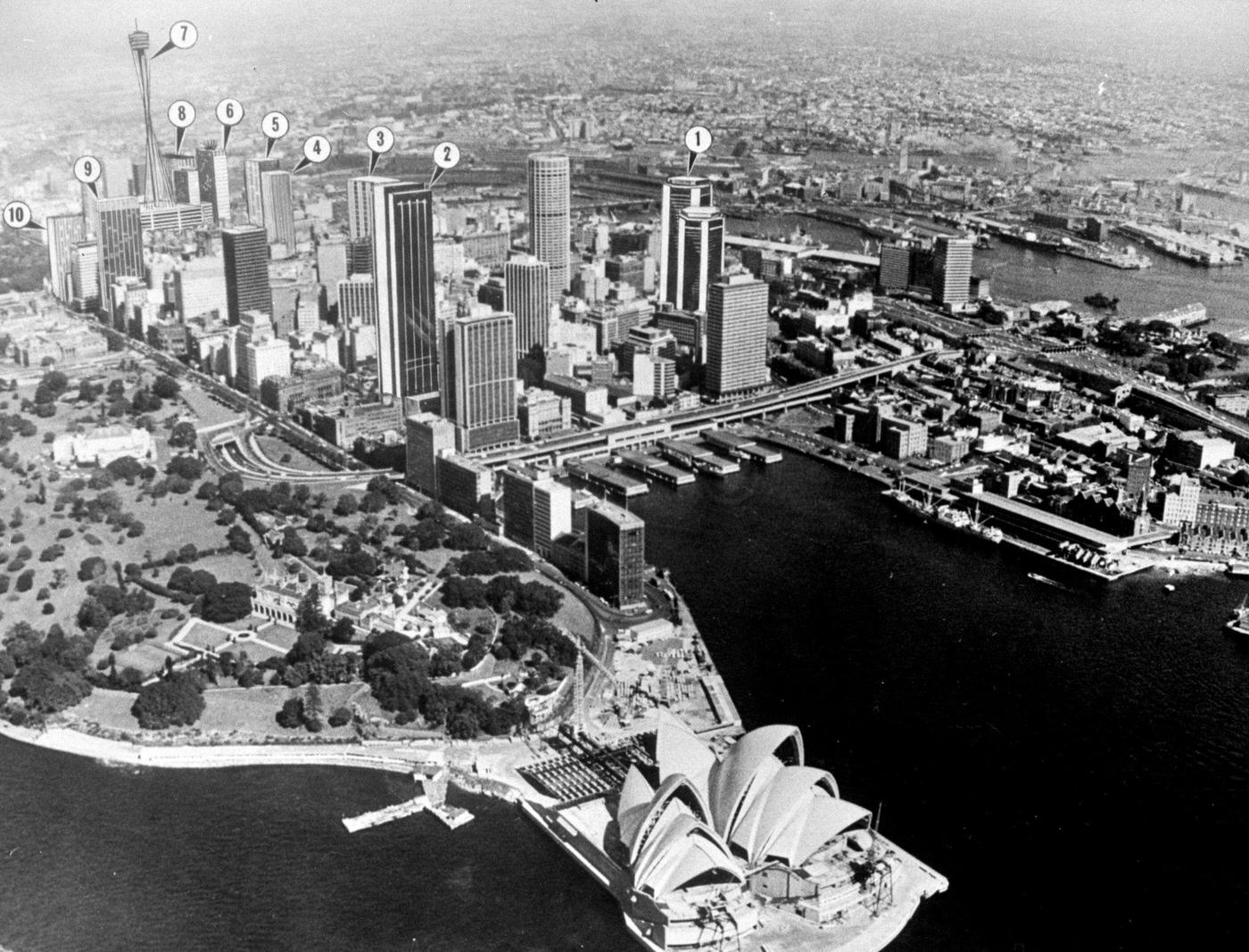 The skyline of Sydney, 1960s
