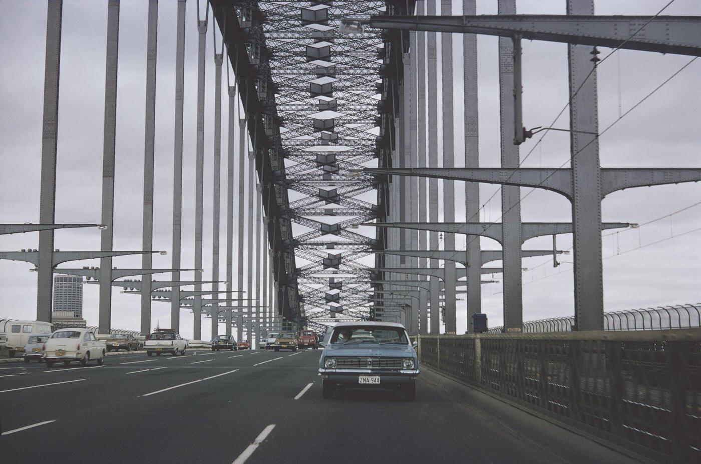 The Sydney Harbour Bridge in Sydney, Australia, 1965.