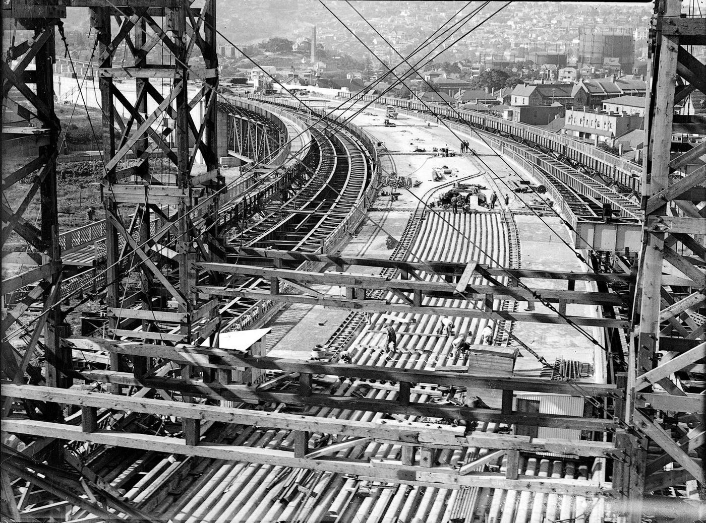 Construction of the Sydney Harbour Bridge during the 1920s