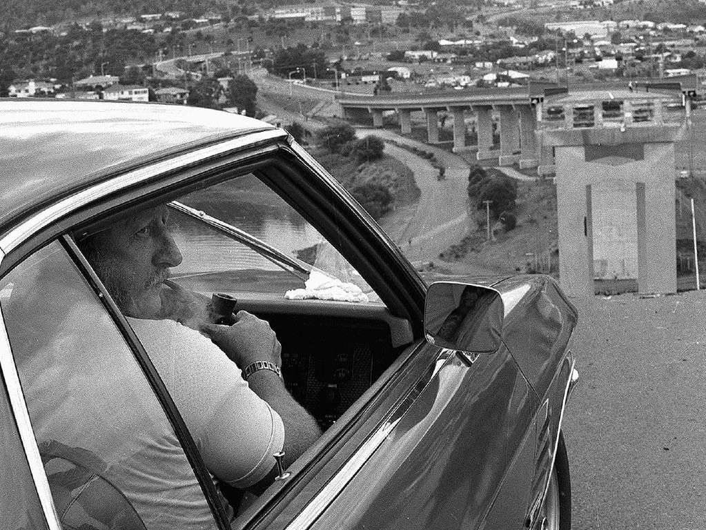 Murray Ling moves the car next to his back from the brink.