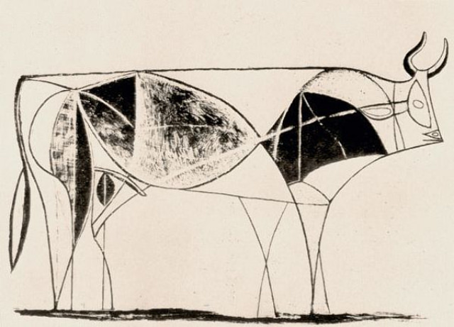 Plate 8: Plate 8 continues the reduction and simplification of the image into line with another reconfiguration of the head, legs and tail.