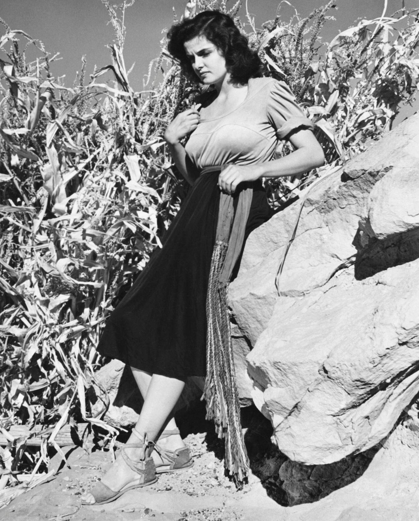 Jane Russell in a scene from 'The Outlaw,' 1943