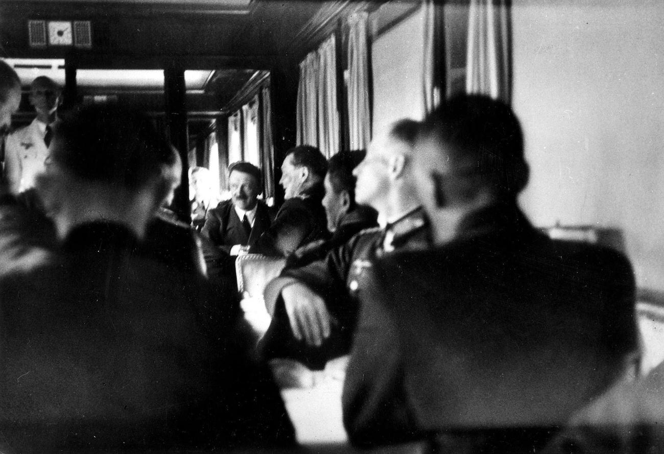 Adolf Hitler in a special train during the Polish campaign, 1930s