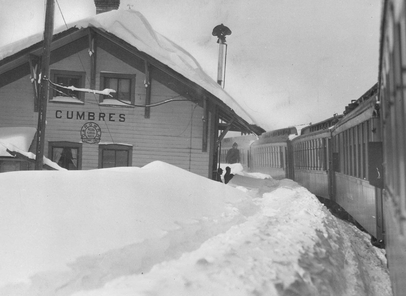Four feet of new snow lies on the ground in below-zero temperatures as the last train puffs into Cumbres, the station a top 10, 015-foot Cumbres pass on the Colorado-New Mexico line.