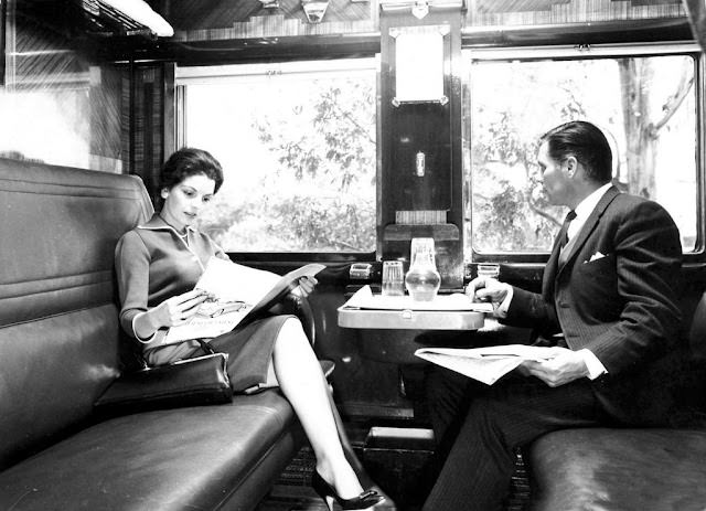 Blue Train compartment scene, 1950s