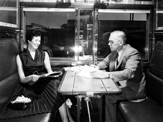 Blue Train compartment scene, 1950s