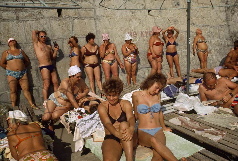 Yalta sunbather (in a resort on the Black Sea).