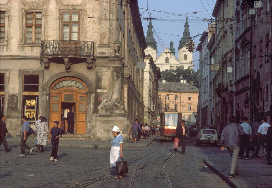 Lviv. View from the Rynok square to Russkaya street.