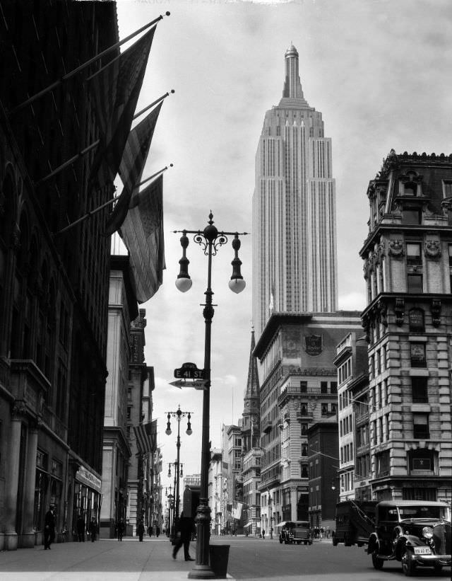 The Empire State Building from 41st St. and 5th Ave., New York City, July 4, 1933