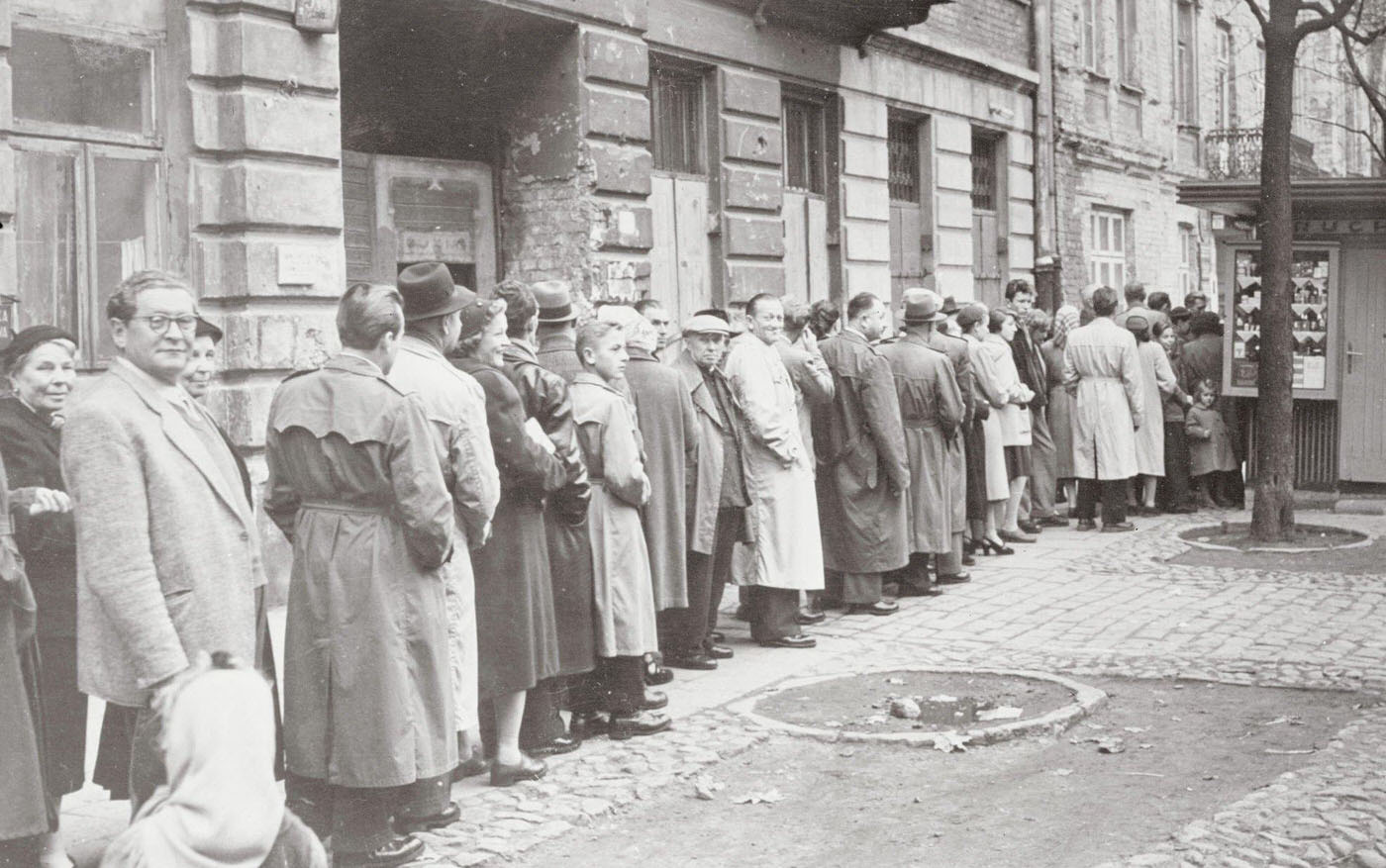 Poles Waiting for Newspaper, 1940s