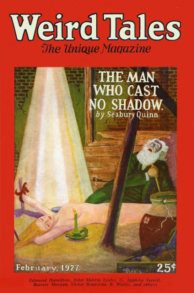 Weird Tales cover, February 1927