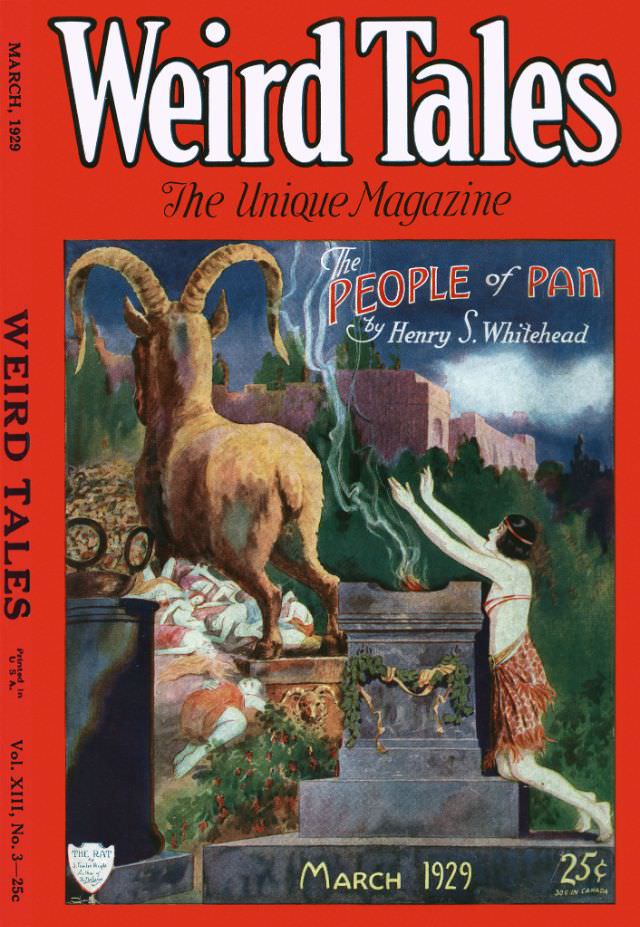 Weird Tales cover, March 1929