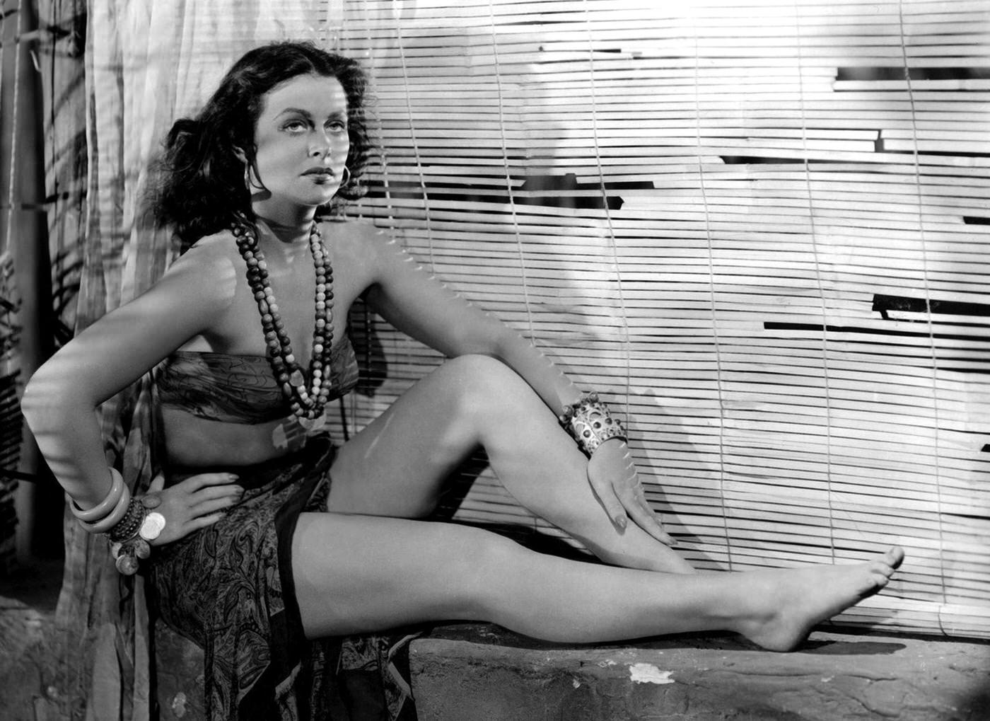 Hedy Lamarr in a scene from the movie "White Cargo" which was released on December 12, 1941