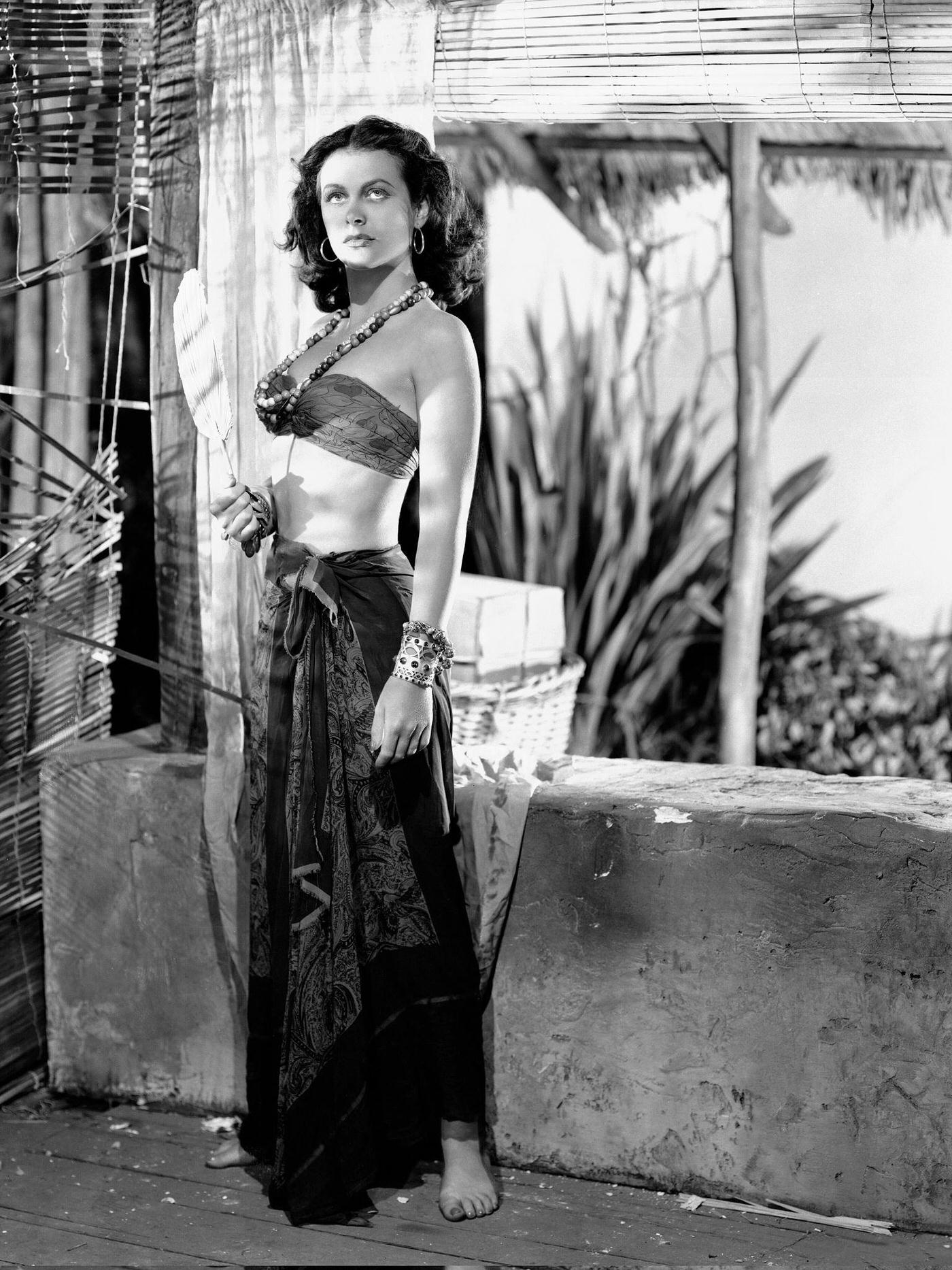 Hedy Lamarr on the set of White Cargo, based on the novel by Ida Vera Simonton and directed by Richard Thorpe.