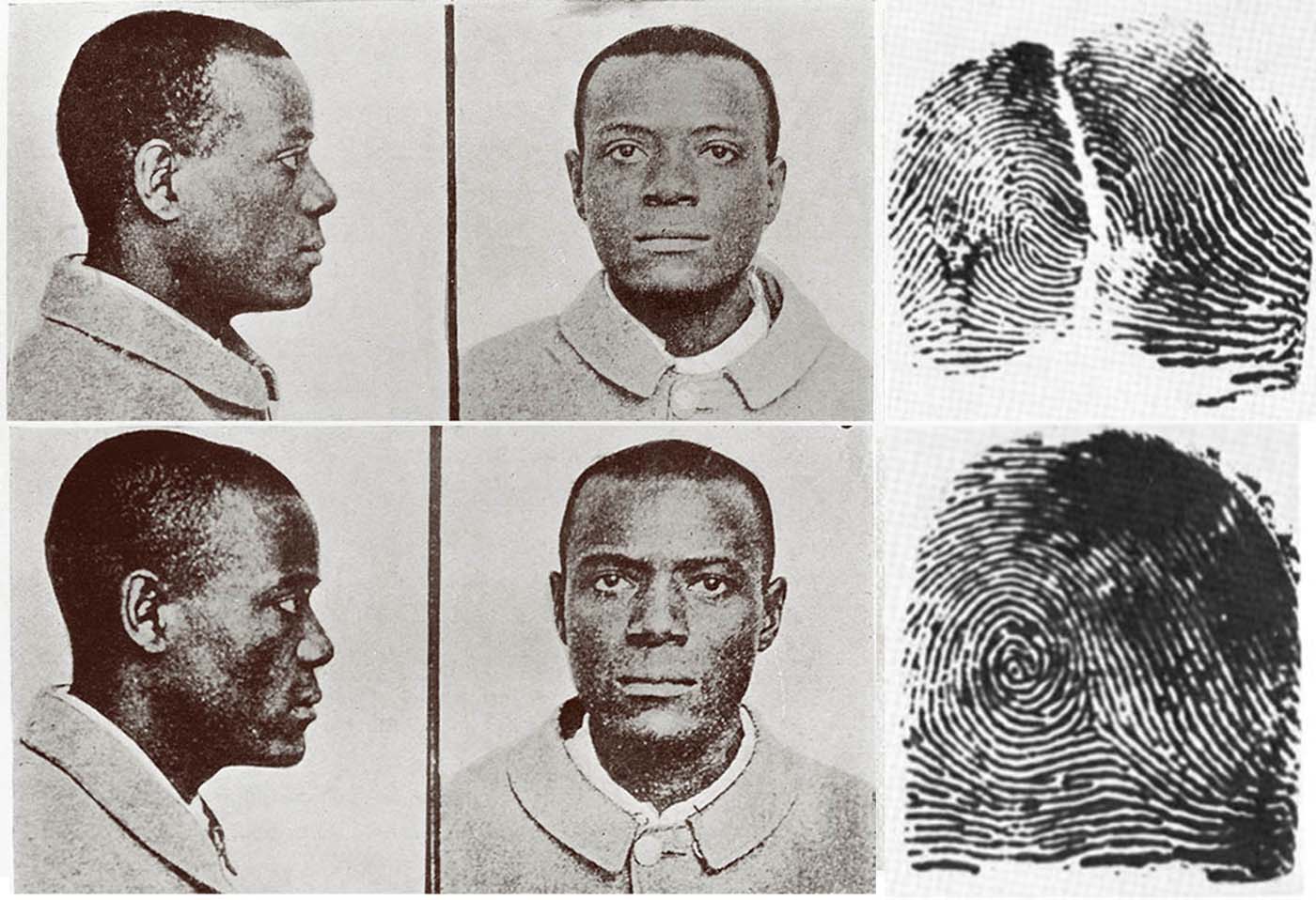 Will and William West mugshots and fingerprints.