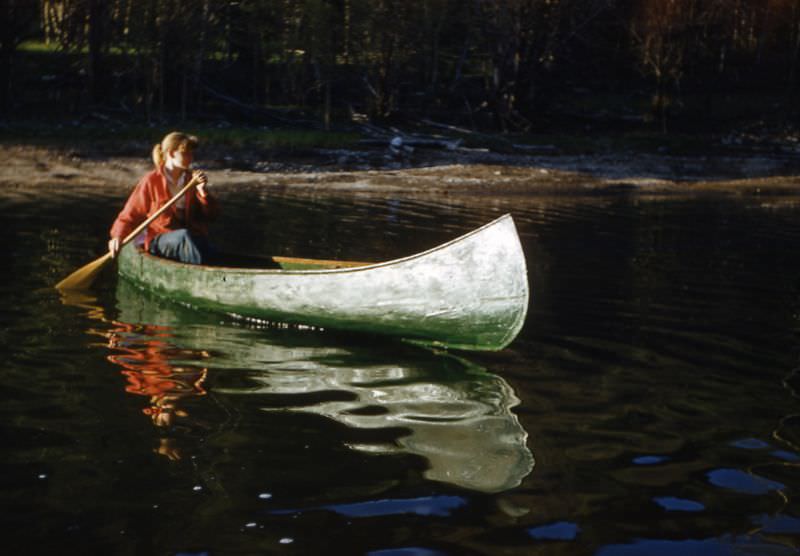 Arlene Smith on Hammond Lake, about 1954