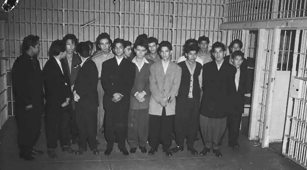 Mexican American youths detained for questioning, 1943