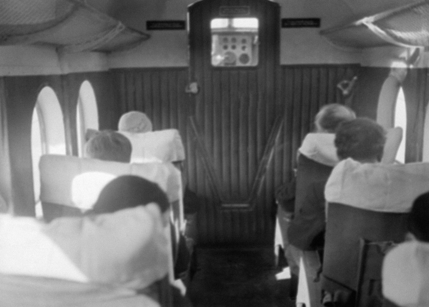 Interior of a Farman tourist airplane during a demonstration, 29th November 1932
