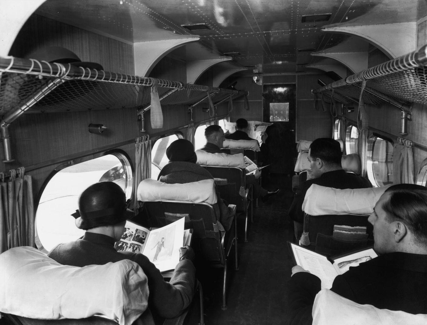 Passengers settling down for their journey on an Air France plane