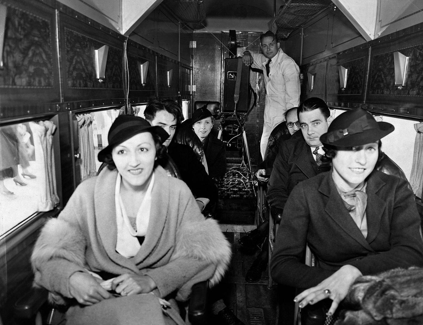 The First Ever In-Flight Movie, San Francisco, 1930s.