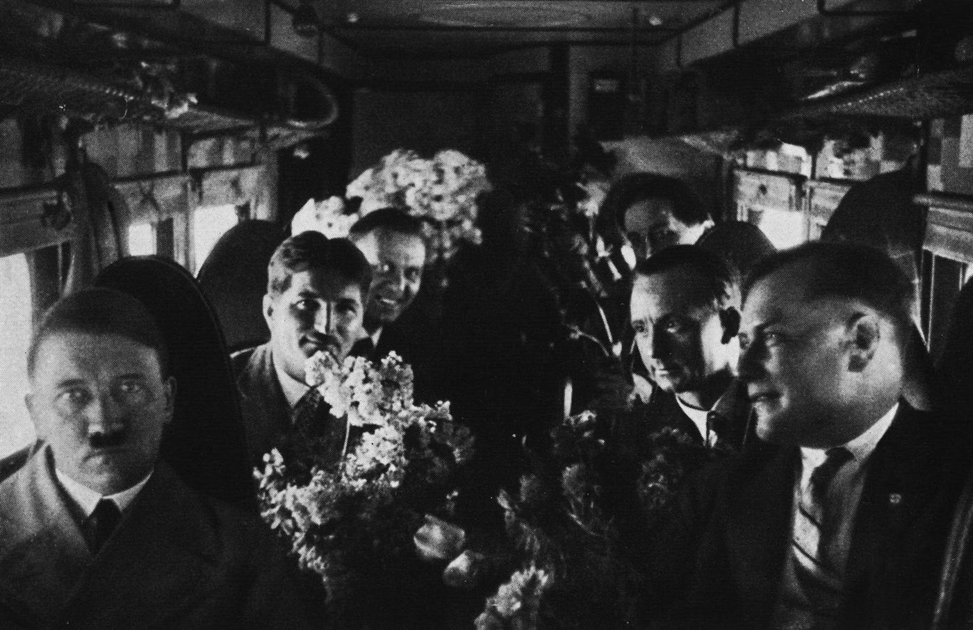 Nazi leader Adolf Hitler takes a flight in an aircraft on his 43rd birthday, 1932